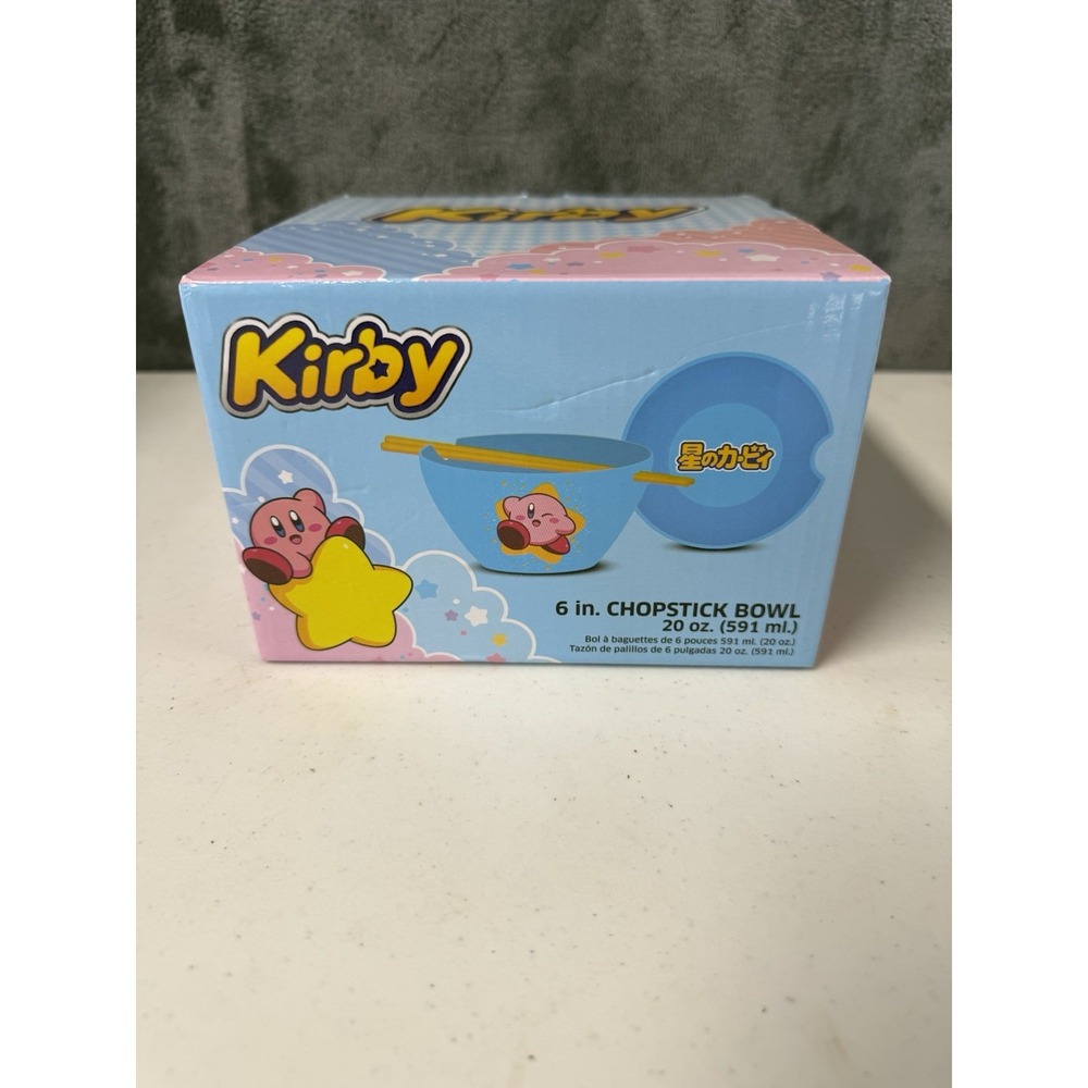 Kirby Blue Ramen Bowl and Chopsticks - NEW Open BOX! NEVER USED!